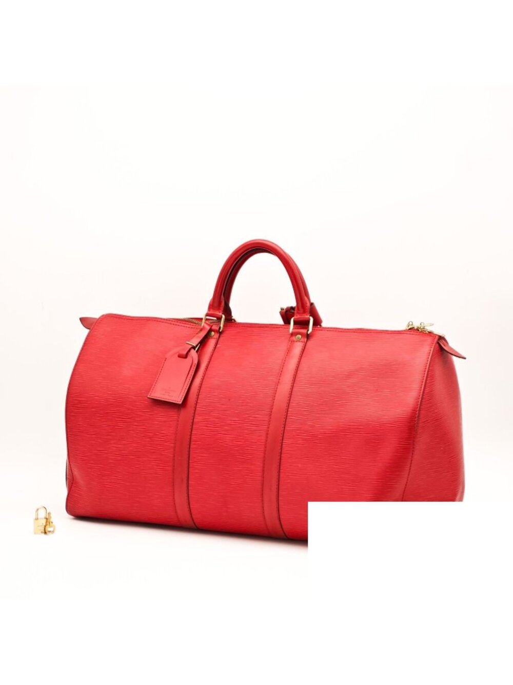 Louis Vuitton Epi Keepall 50 Boston Bag Red Padlock